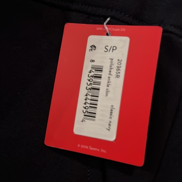 Spanx Women's Polished Ankle Slim Fit Classic Navy Stretch Pants Size Small - Picture 16 of 16